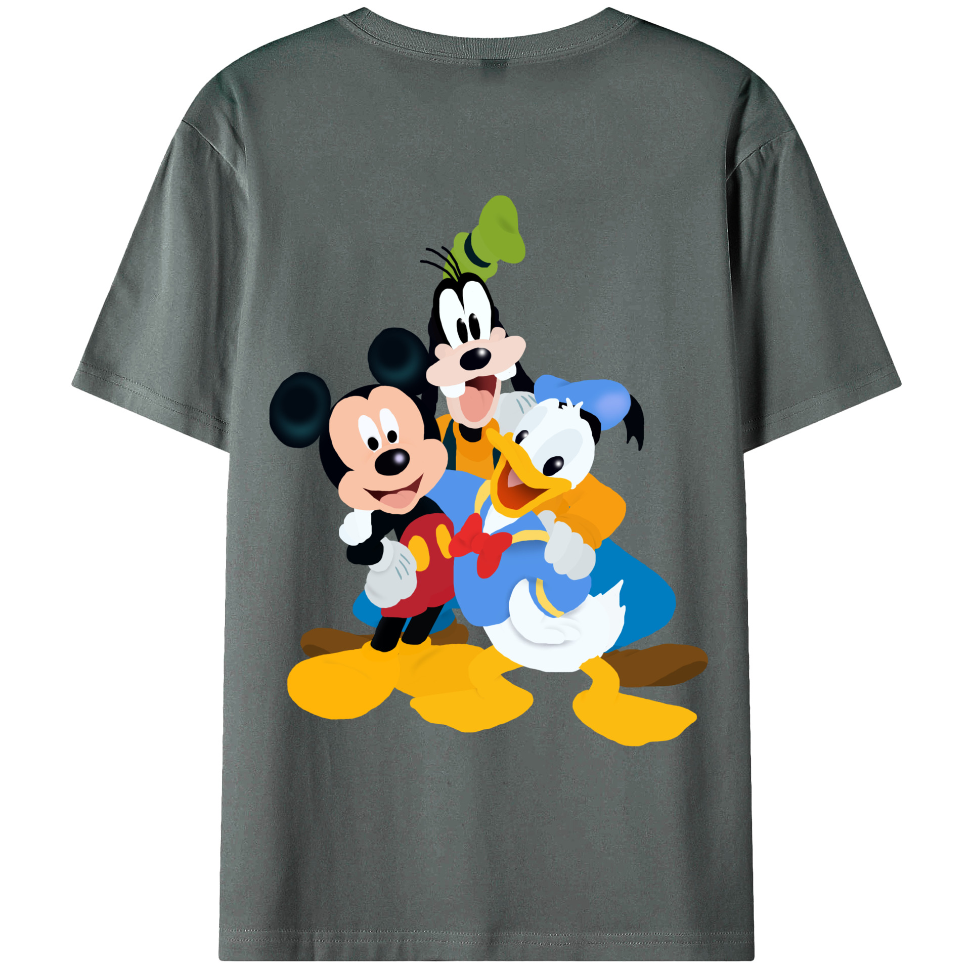 ミッキーマウス Mickey Mouse 綿100％ メンズ半袖Tシャツ（バックプリント） 通気性